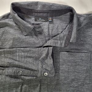 Marc Anthony Men's XL Slim Fit Black Long Sleeve Button Up Shirt Polyester Rayon